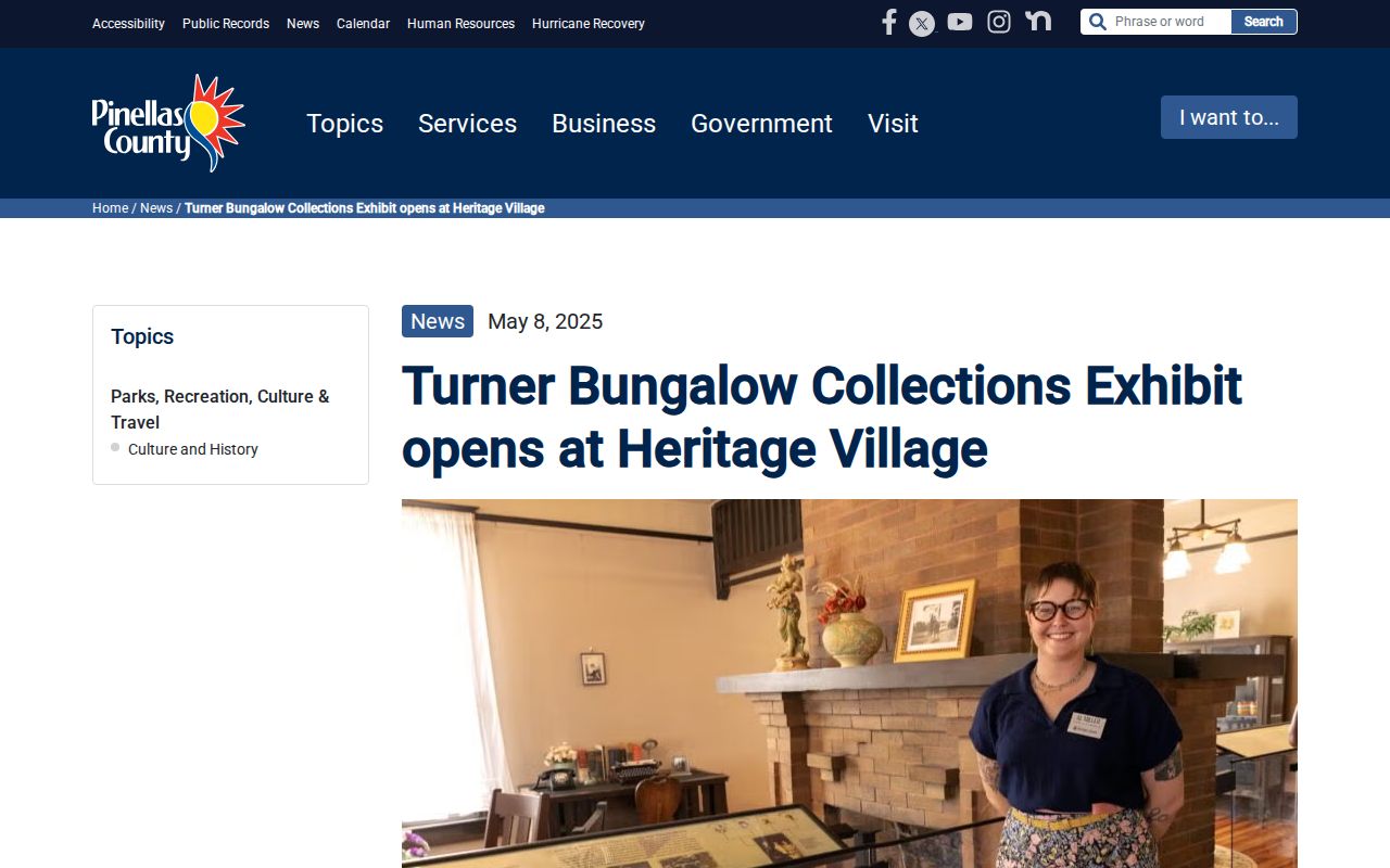 Turner Bungalow family collection exhibit at Heritage Village